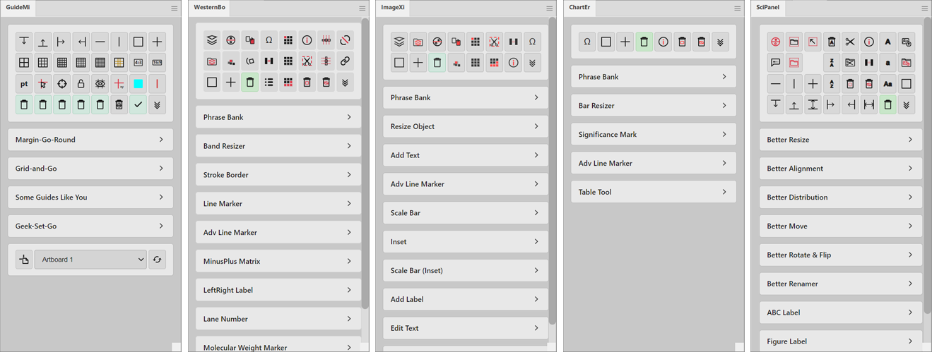 SciSuite plugin interfaces (light theme)